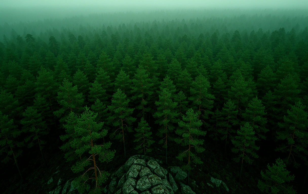 Boreal skogstäckt horisont